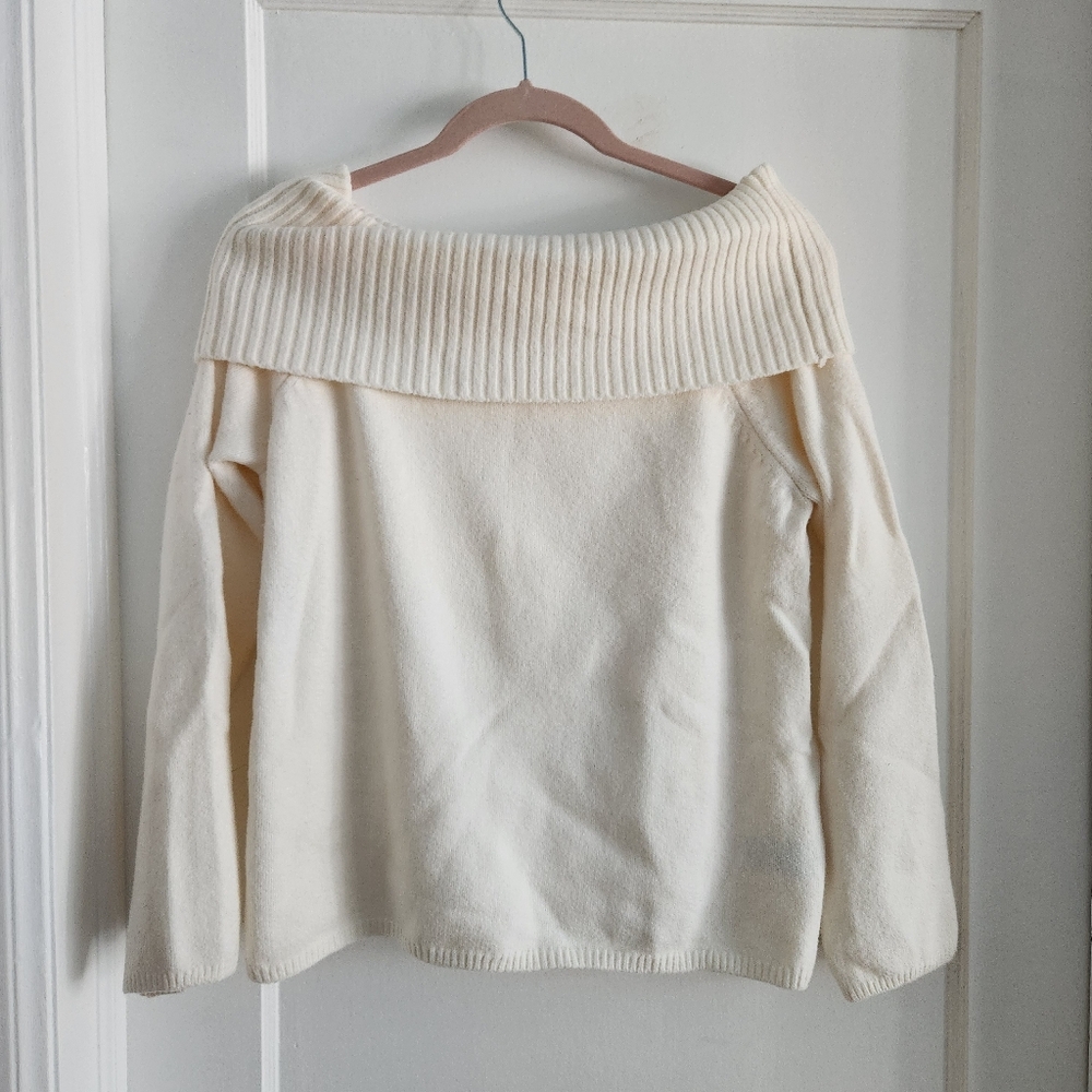 Off The Shoulder Soft Cream Sweater
